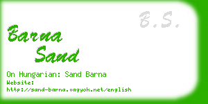 barna sand business card
